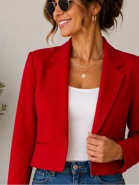 Vintage Pendleton Red 100% Virgin Wool Blazer Jacket USA Made